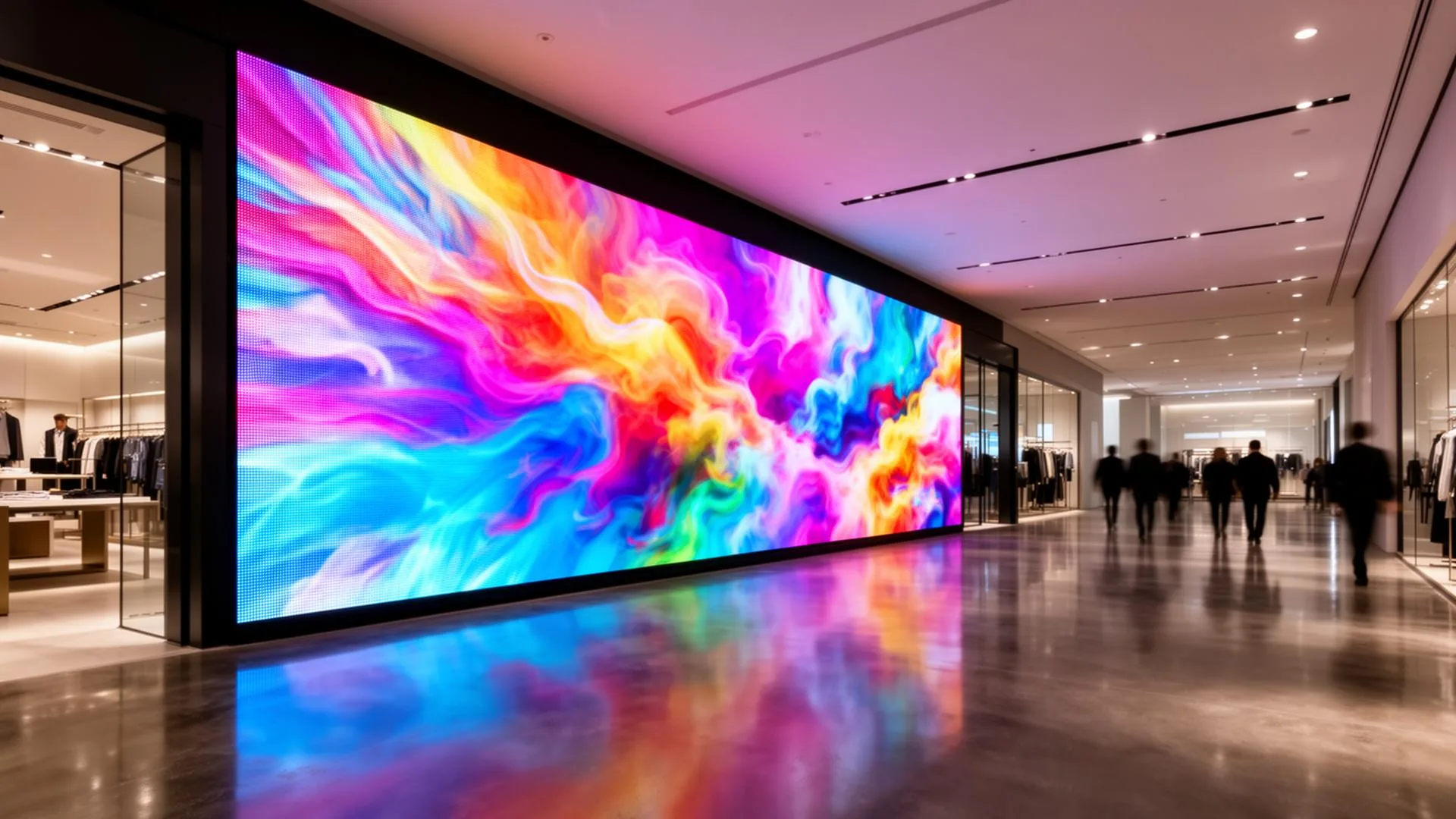 Großflächige Indoor LED-Wall in einem Premium-Retail-Store